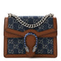 New Denim GG Monogram Dollar Calfskin Enamel Mini Dionysus Shoulder Bag Blue Tea Cuir Epilog Electric Blue