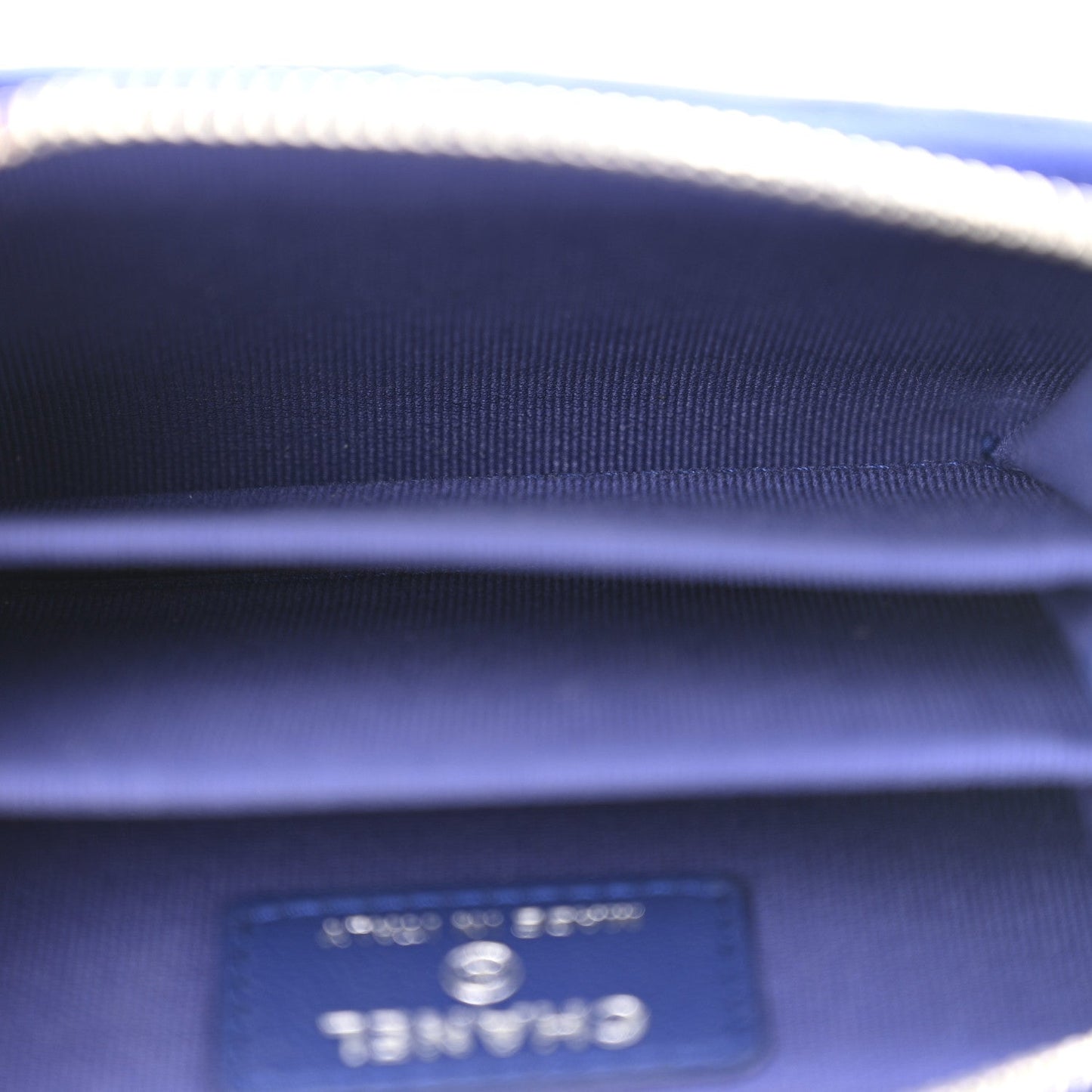 Lambskin Quilted Zip Around Coin Purse Wallet Blue