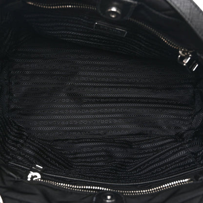 Nylon Tessuto Impuntu Quilted Tote Black