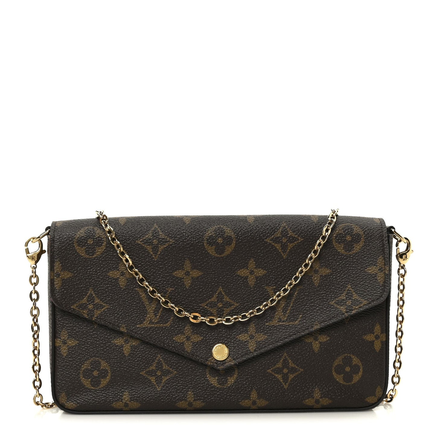 Monogram Pochette Felicie Chain Wallet Fuchsia