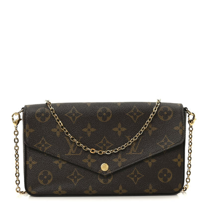 Monogram Pochette Felicie Chain Wallet Fuchsia