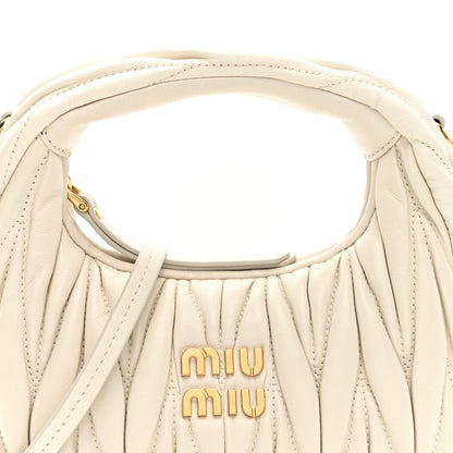Nappa Matelasse Mini Wander Hobo White