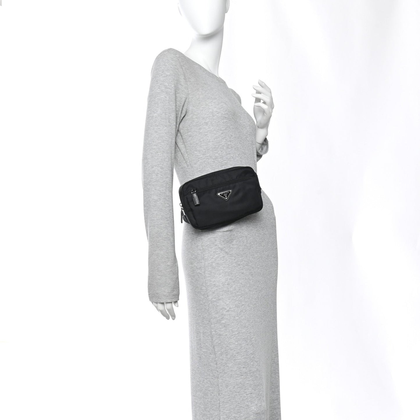 Re-Nylon Saffiano Belt Bag Black