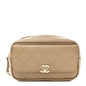 Metallic Calfskin Quilted Waist Bag Gold
