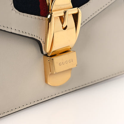 Calfskin Mini Sylvie Chain Shoulder Bag White