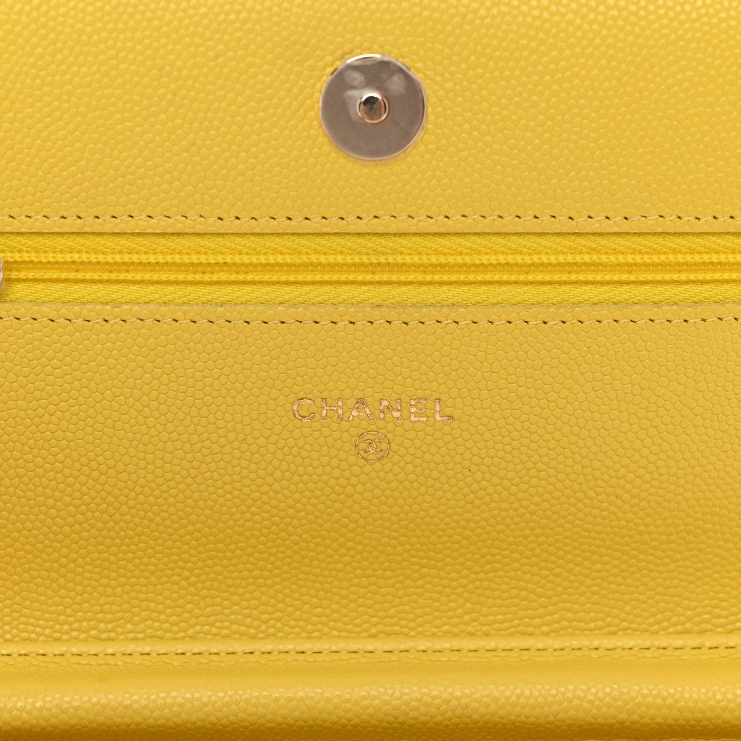 Caviar Quilted Wallet on Chain WOC Yellow