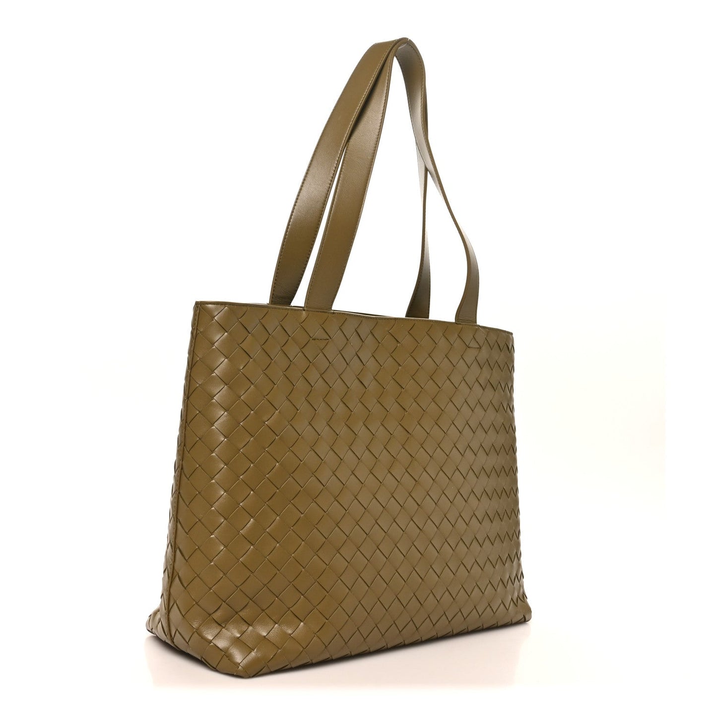 Calfskin Intrecciato Small Zipped Tote Cypress
