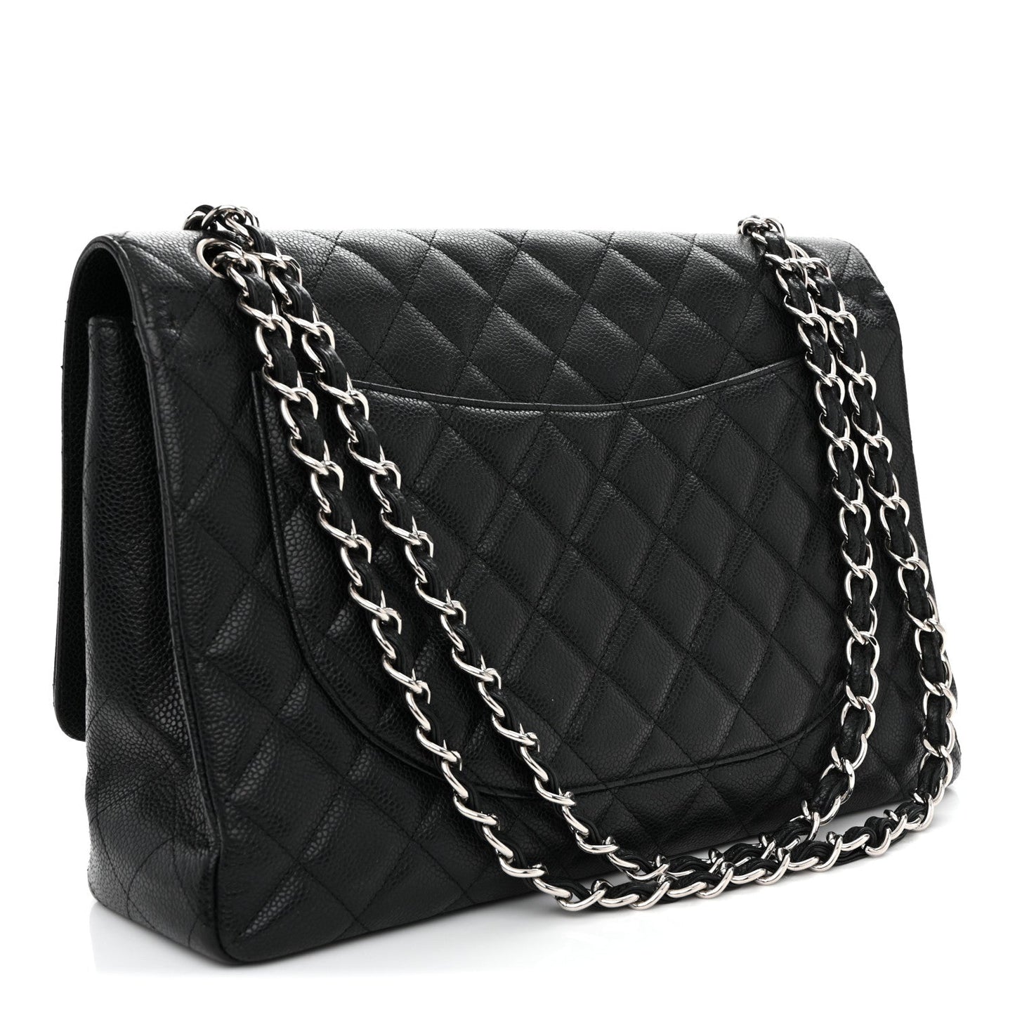 Caviar Maxi Single Flap Black