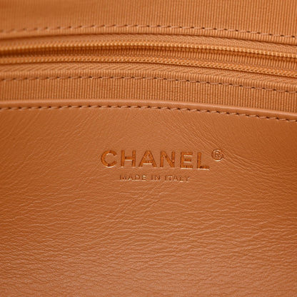 Suede Calfskin Lambskin Quilted Maxi Hobo Light Brown