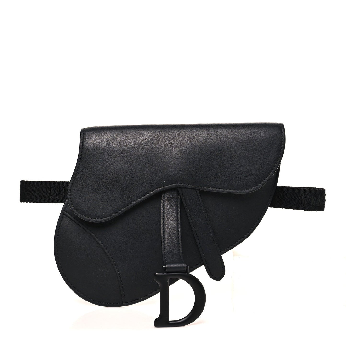 Ultra Matte Calfskin Saddle Belt Bag Black