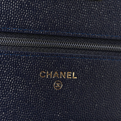 Caviar Quilted Golden Class Wallet On Chain WOC Navy