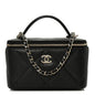 Caviar Quilted Top Handle Long Vanity Black