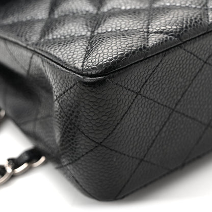 Caviar Quilted Small Double Flap Black