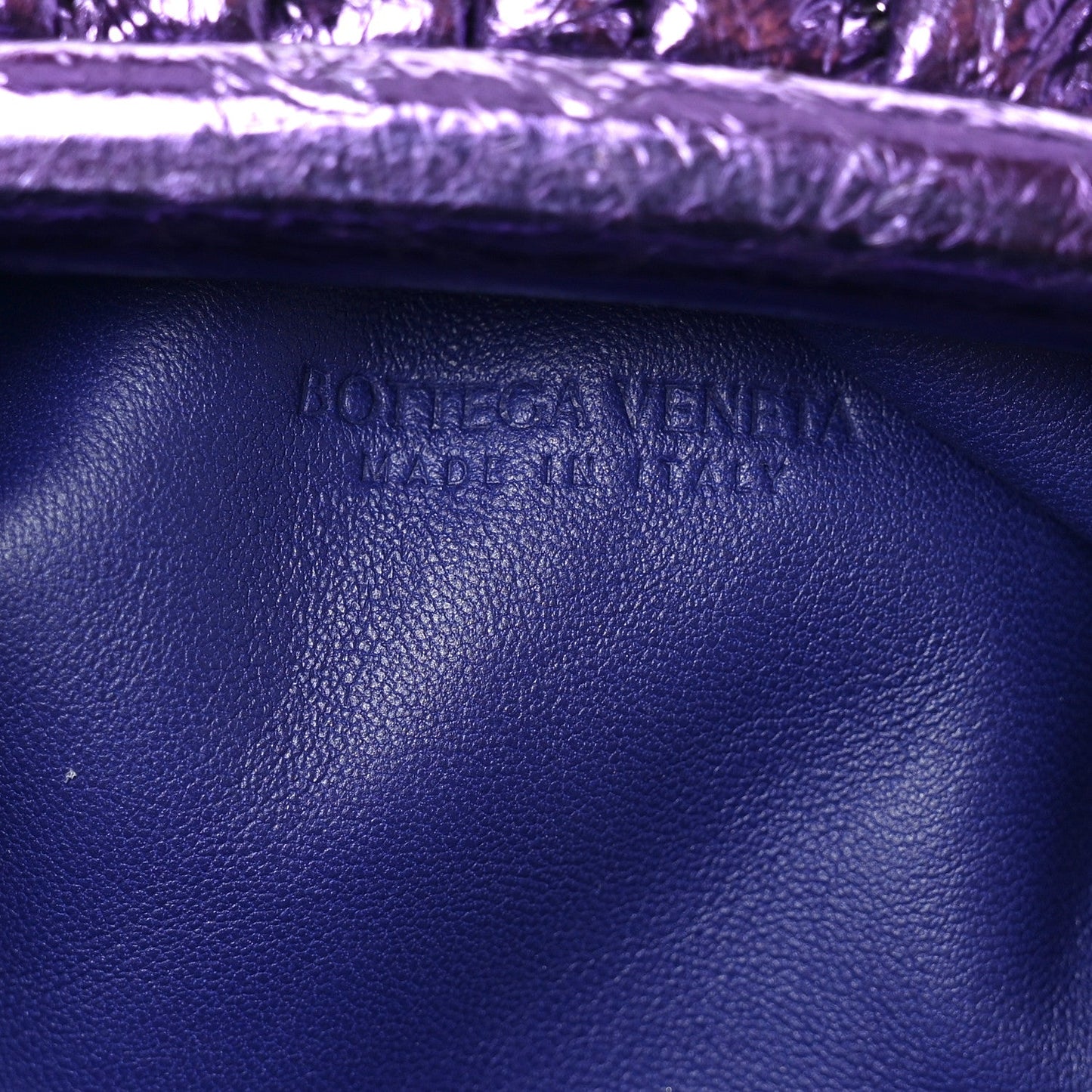 Metallic Crinkled Lambskin The Mini Pouch Viola