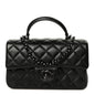 Lambskin Quilted Mini Top Handle Rectangular Flap So Black