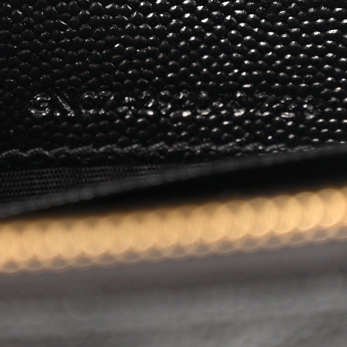 Grain De Poudre Matelasse Chevron Monogram Envelope Chain Wallet Black
