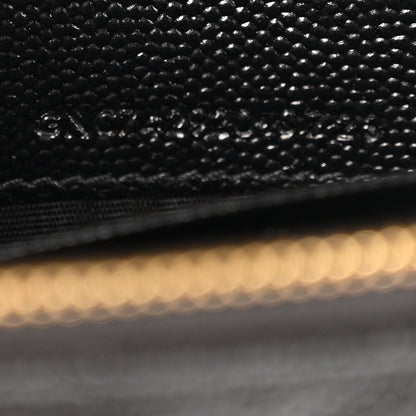 Grain De Poudre Matelasse Chevron Monogram Envelope Chain Wallet Black