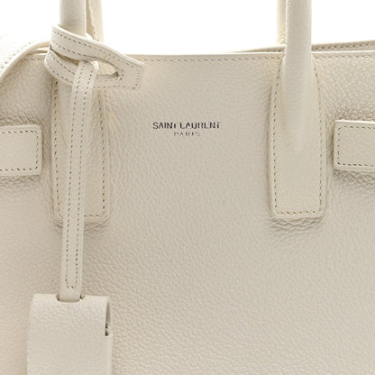 Grained Calfskin Nano Sac de Jour Dove White