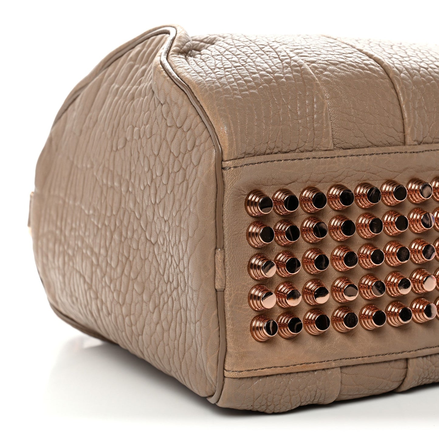 Pebbled Lambskin Rocco Latte Rose Gold Hardware