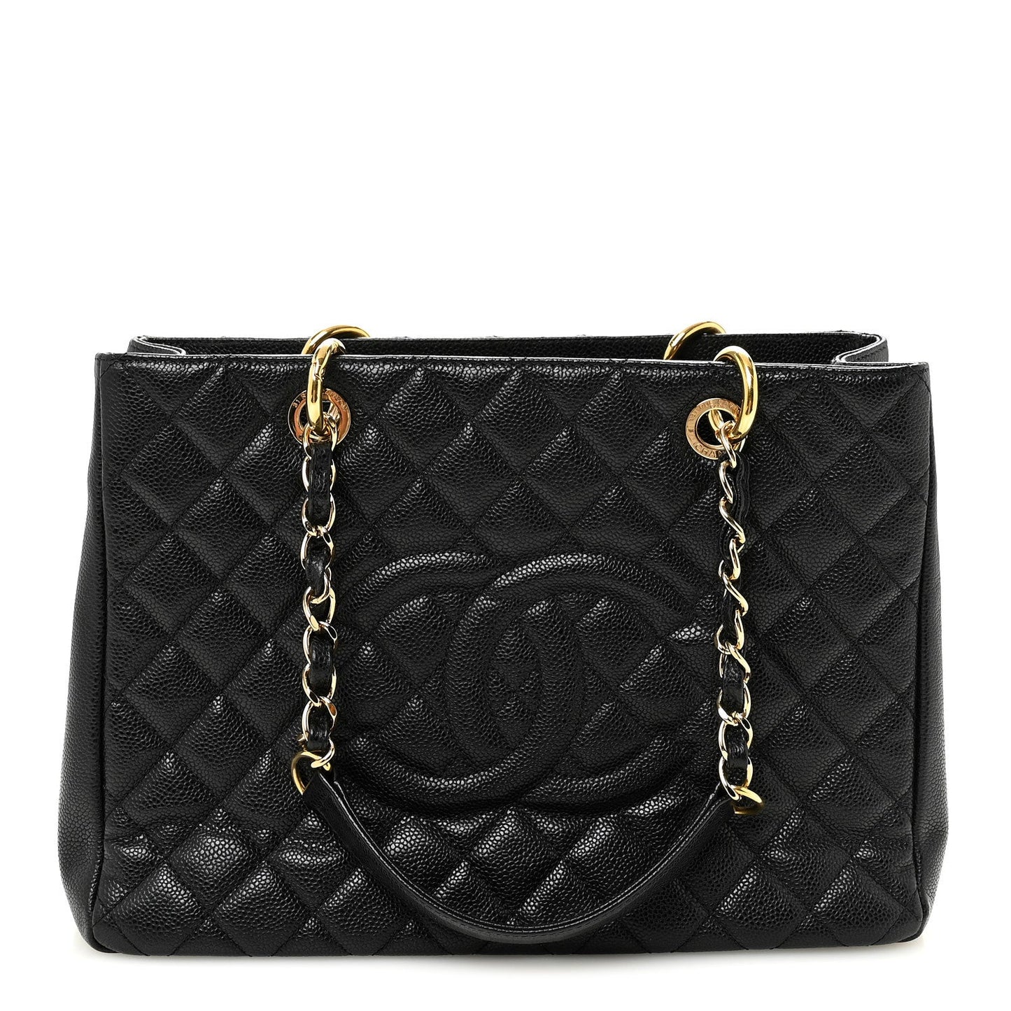 Caviar Large CC Shoulder Bag Black