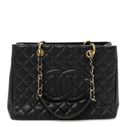 Caviar Large CC Shoulder Bag Black