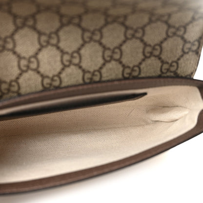 GG Supreme Monogram Textured Dollar Calfskin Web Mini Ophidia Envelope Shoulder Bag Beige Ebony New Acero