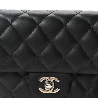 Calfskin Quilted CC Uniform Flap Belt Bag Black