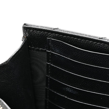 Grain De Poudre Matelasse Chevron Monogram Chain Wallet Black