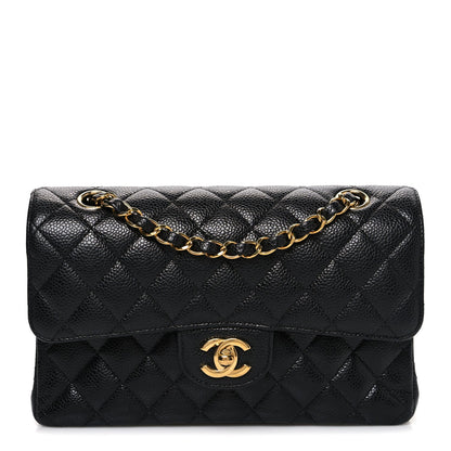 Caviar Quilted Small Double Flap Black