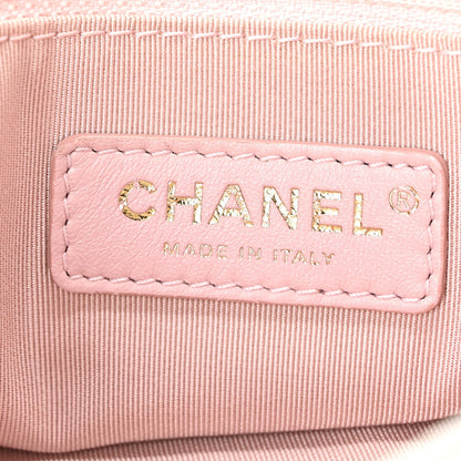 Grained Calfskin Stitched Medium Chevron Chic Top Handle Flap White