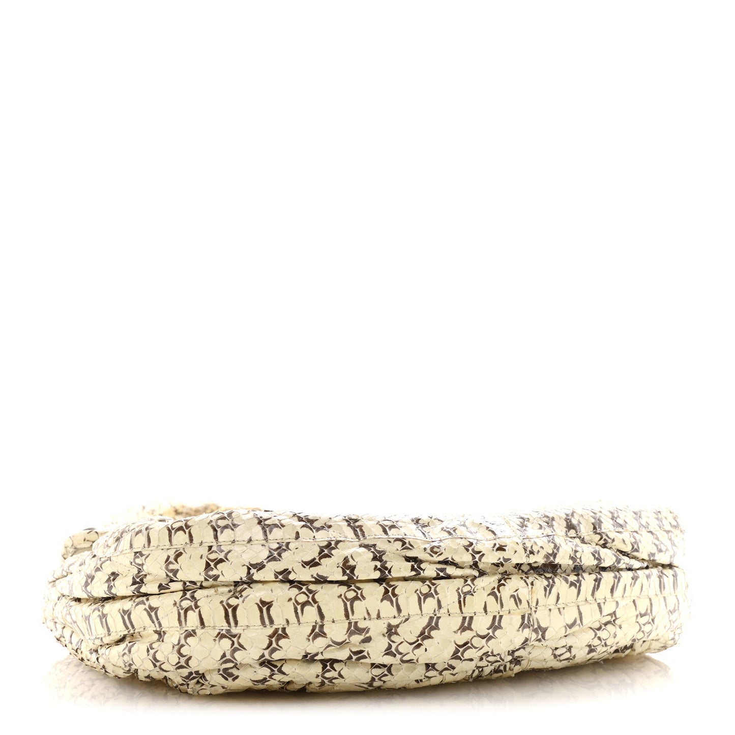 Snakeskin Small Matelasse Coffer Hobo Beige