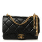 Lambskin Enamel Quilted Pending CC Square Flap Black