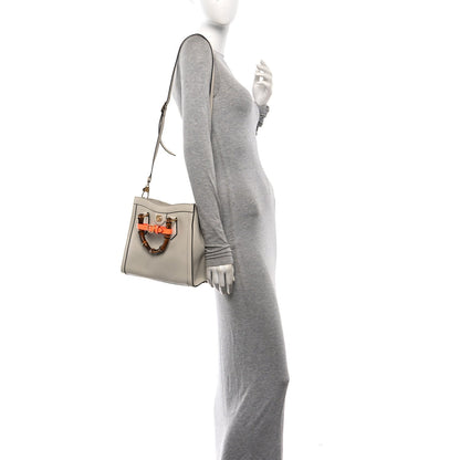 Wonka Grain Calfskin Small Diana Tote Bag Mystic White Orange Fluo