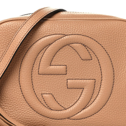 Pebbled Calfskin Small Soho Disco Bag Camelia