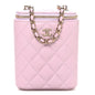 Caviar Quilted Small Vertical Coco Beauty Vanity Case With Chain Light Pink