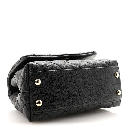 Caviar Quilted Extra Mini Coco Handle Flap Black