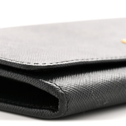 Saffiano Metal Oro Chain Wallet Black