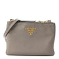 Vitello Phenix Double Zip Crossbody Bag Argilla