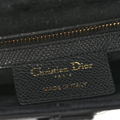Grained Calfskin Saddle Bag With Strap Black
