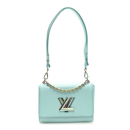 Iridescent Grained Calfskin Summer Splash Twist MM Blue