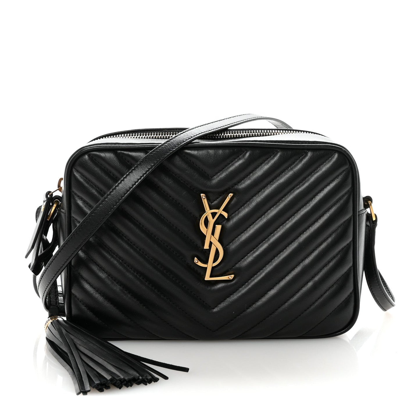 Calfskin Matelasse Monogram Lou Camera Bag Black