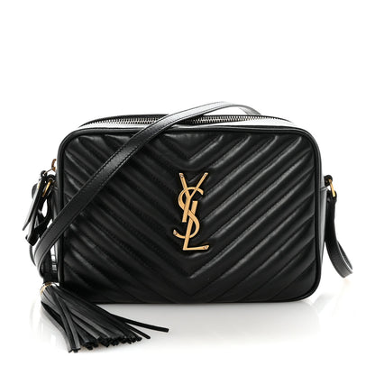 Calfskin Matelasse Monogram Lou Camera Bag Black