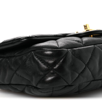 Lambskin Quilted Small Funky Town Flap Black