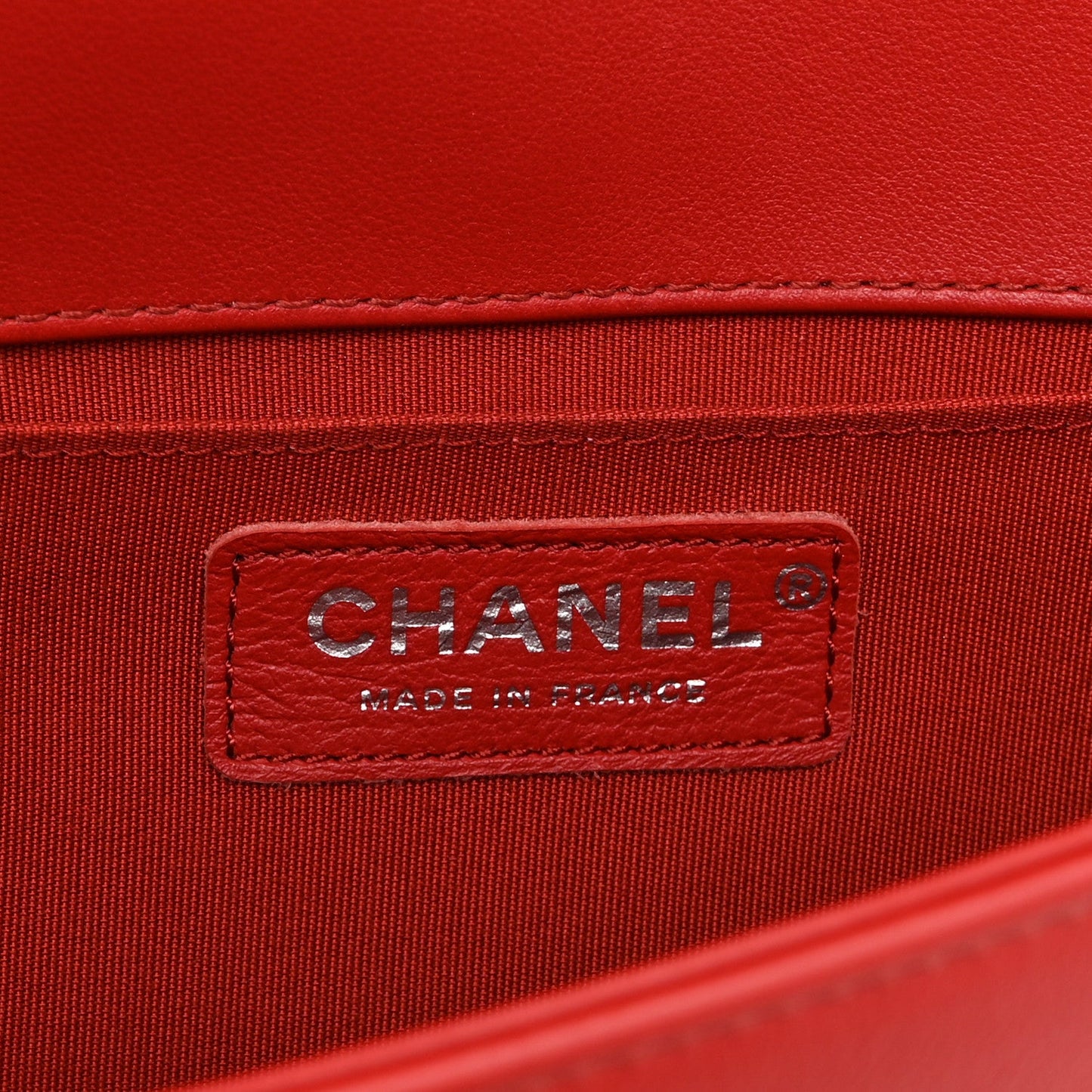 Calfskin Quilted Medium Boy Flap Red