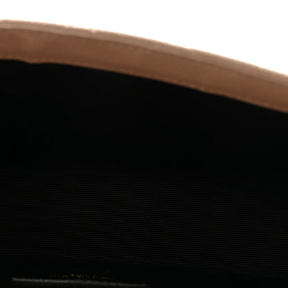 Grain De Poudre Textured Mixed Matelasse Triquilt Small Monogram Satchel Dark Beige