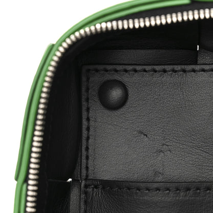 Calfskin Intrecciato Mini Cassette Sling Bag Black Parakeet