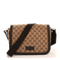 Monogram Flap Messenger Bag Beige Dark Brown