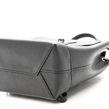 Calfskin Lockme Mini Backpack Black