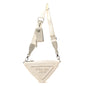 Yarn Raffia Effect Crochet Triangle Shoulder Bag White