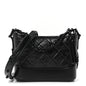 Aged Calfskin Quilted Small Gabrielle Hobo So Black